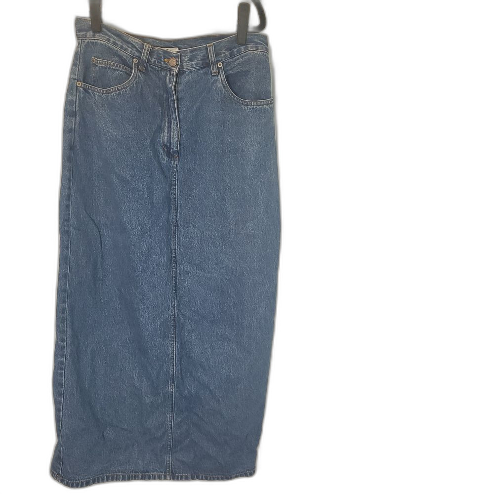 Vintage Bill Blass Blue Denim Maxi Skirt - Size 10